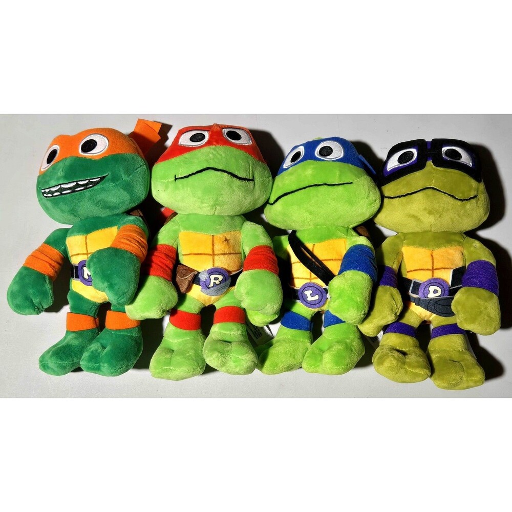 Mattel Teenage Mutant Ninja Turtles Plush 2023 TMNT Mutant Mayhem Set of 4 EUC